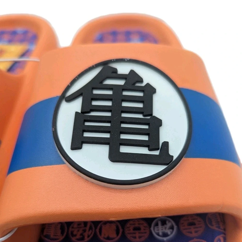 Dragon Ball Z Kame Symbol Slide Sandals Mens Size 9 Cloud Comfort Foam Orange